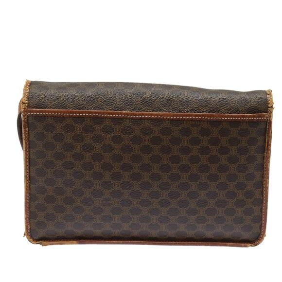 CELINE Macadam Canvas Shoulder Bag Pvc Leather Brown - Picture 3 of 13